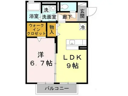 メルベーユS(1LDK/2階)の間取り写真