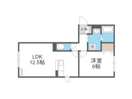 地下鉄東豊線 元町駅(札幌) 徒歩13分 2階建 築13年(1LDK/2階)の間取り写真