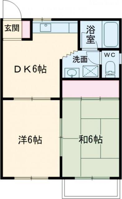 JOYII(2DK/1階)の間取り写真