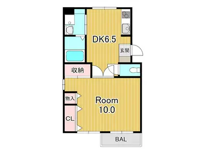 甲西グリーンハイツ(1DK/1階)の間取り写真