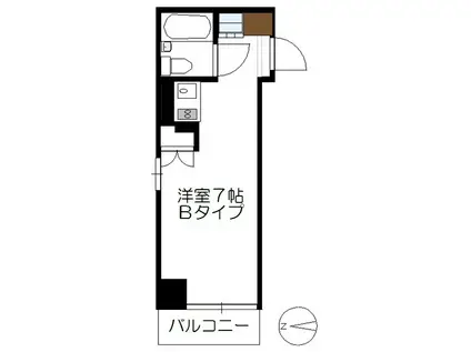 コスミック(ワンルーム/5階)の間取り写真