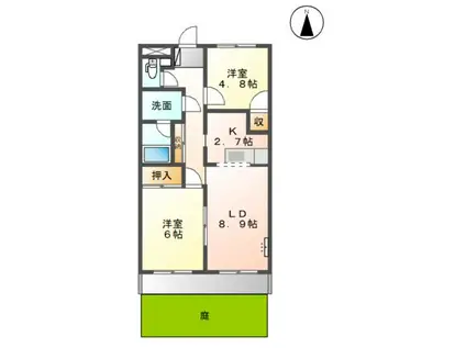 ベルエアー(2LDK/1階)の間取り写真