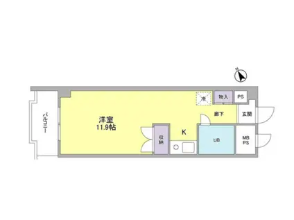 宍倉ビル(ワンルーム/5階)の間取り写真