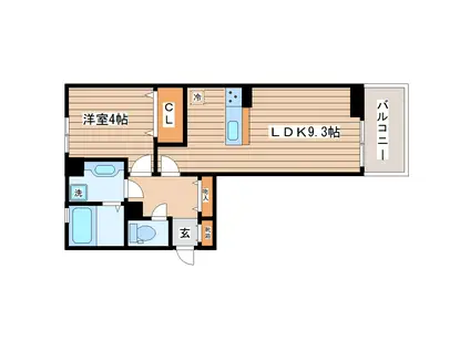 ボヌールF(1LDK/1階)の間取り写真