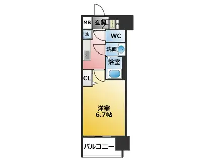 プレサンス名古屋STATIONルミアス(1K/6階)の間取り写真