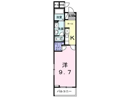 フィオーレIOGI(1K/2階)の間取り写真