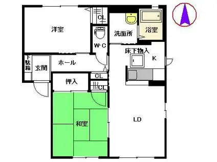 メゾン・グレース E棟(2LDK/1階)の間取り写真