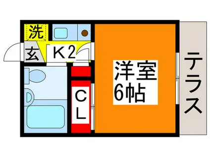 SUN POCKET(1K/1階)の間取り写真