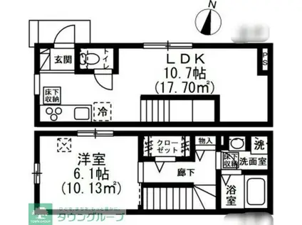 京王線 代田橋駅 徒歩7分 2階建 築3年(1LDK/1階)の間取り写真