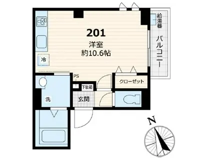 AVANTI浅草(ワンルーム/2階)の間取り写真