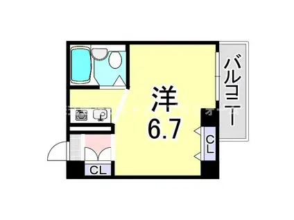 ハーバーヒル大倉山(1K/5階)の間取り写真