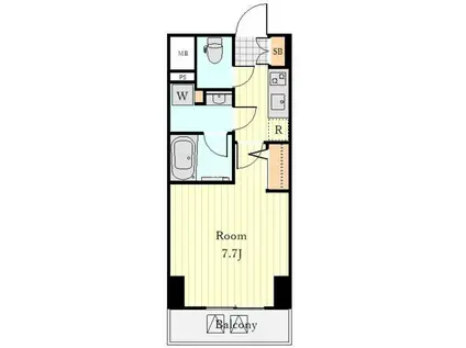 ヴィークブライト日本橋人形町(1K/11階)の間取り写真