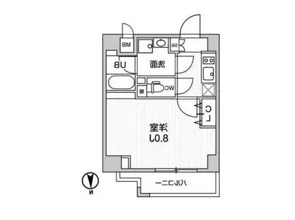ALTERNA菊川II(1K/5階)の間取り写真