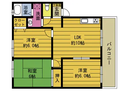 ラポールII(3LDK/1階)の間取り写真