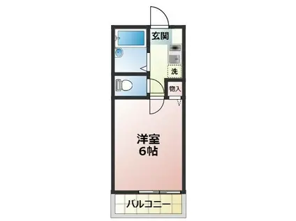 LISSAグランデ若宮A棟(1K/2階)の間取り写真