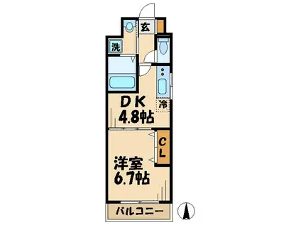 カーサアマリリオ(1DK/3階)の間取り写真