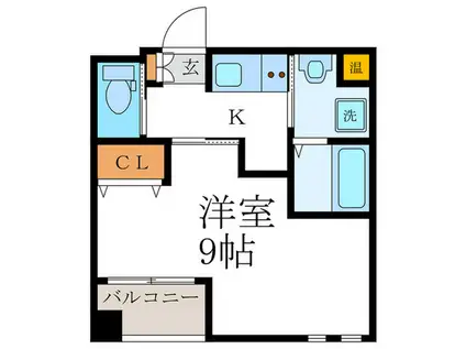 ヴィータ京都西院(1K/2階)の間取り写真