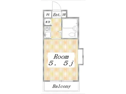 川崎アーバンリズ(ワンルーム/6階)の間取り写真