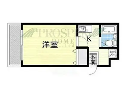 プレアール東中浜(1K/2階)の間取り写真