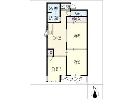 レジデンス岸野(3DK/1階)の間取り写真