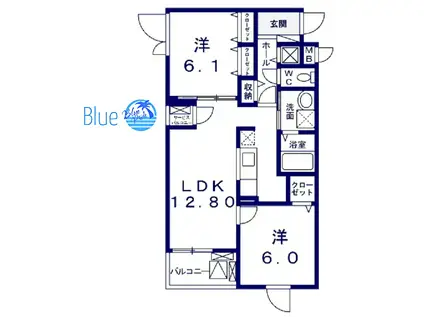 パークサイド淡墨(2LDK/4階)の間取り写真