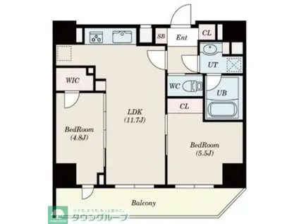 GRAN PASEO 浅草橋(2LDK/8階)の間取り写真