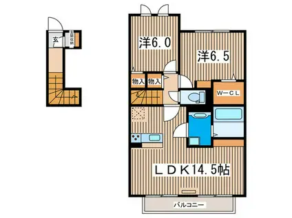 BRYANT PARK D(2LDK/2階)の間取り写真