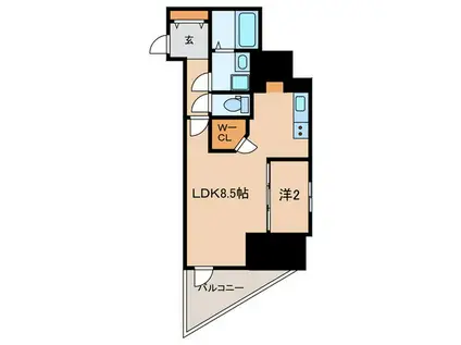 リフレス蛍池(1LDK/2階)の間取り写真