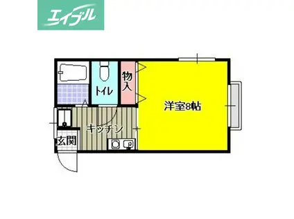 オドウビル(1K/2階)の間取り写真