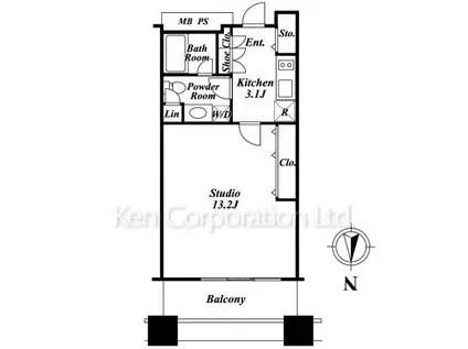 芝浦アイランド エアタワー(1K/15階)の間取り写真
