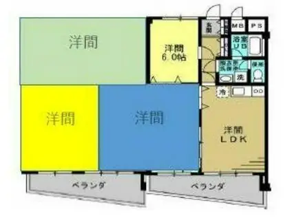 クエスタ・デル・ラモスI(4DK/2階)の間取り写真