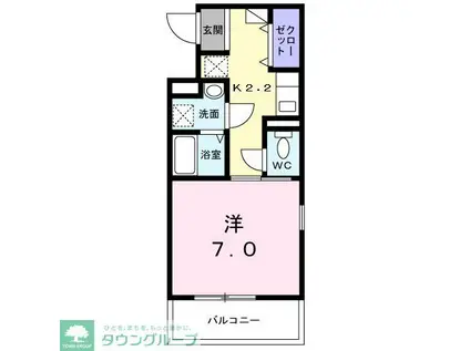 ロイヤルパーク(1K/1階)の間取り写真