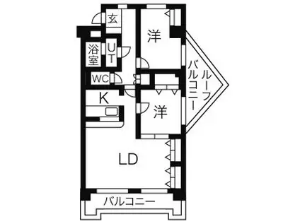 リーブル藤ヶ丘(2LDK/3階)の間取り写真