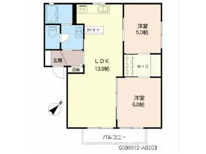 グリーンネスト(2LDK/2階)の間取り写真