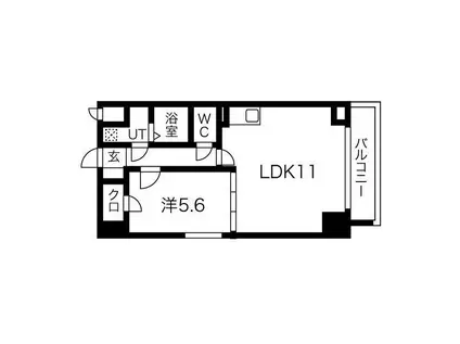 S-RESIDENCE 難波 VIALE(1LDK/7階)の間取り写真