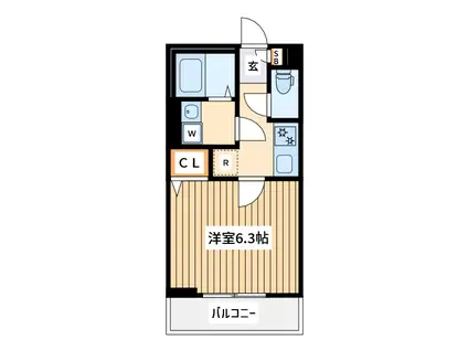 古淵アパート計画B棟(1K/1階)の間取り写真