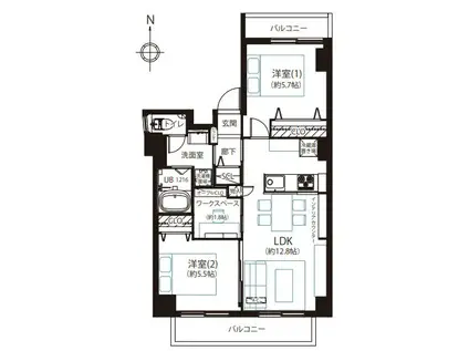 プリミエール下落合(2LDK/3階)の間取り写真