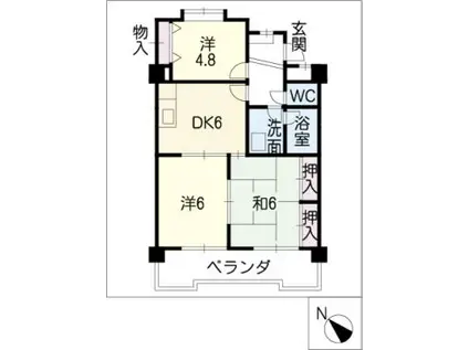 シャルル安藤II(3DK/1階)の間取り写真