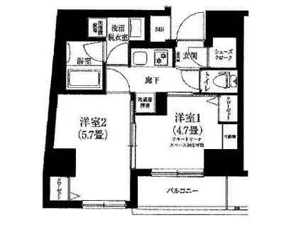 アイル押上ノルドドゥーエ(2K/4階)の間取り写真