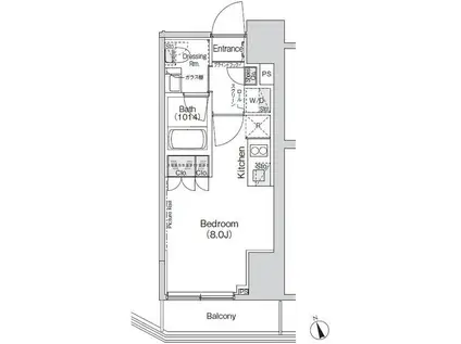 BELLE VUE 新橋(ワンルーム/4階)の間取り写真