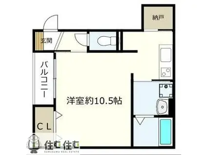 ユーヴェ寿(1K/3階)の間取り写真