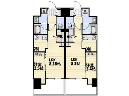 ロイヤルタワー宗像中央(1LDK/3階)の間取り写真