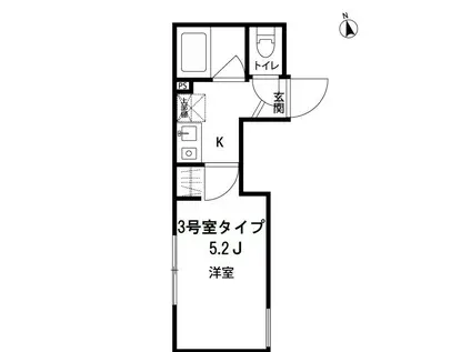 パークノート江古田(1K/2階)の間取り写真
