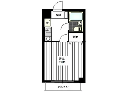 イーストハイム(1K/3階)の間取り写真