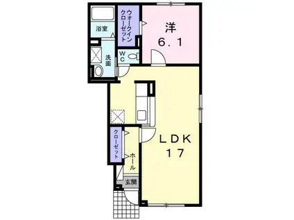 グレイスフル・サンI(1LDK/1階)の間取り写真