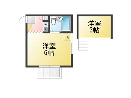 パールハイム(ワンルーム/2階)の間取り写真