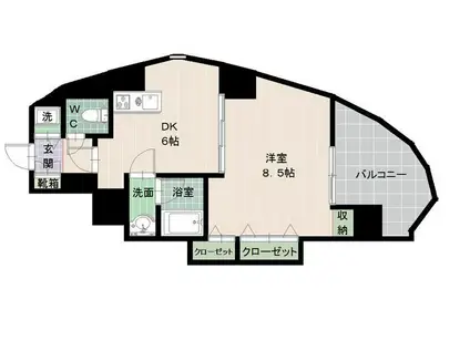 タワーTORIKAI(1DK/9階)の間取り写真