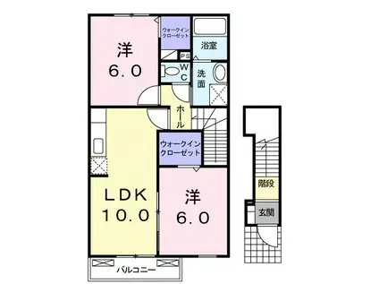ザ・スイーツB棟(2LDK/2階)の間取り写真