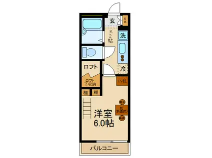 メルヴェイユー(1K/2階)の間取り写真