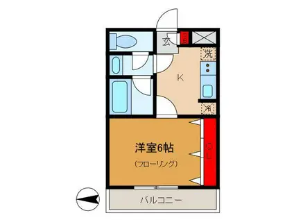 ウィステリア北綾瀬(1K/2階)の間取り写真